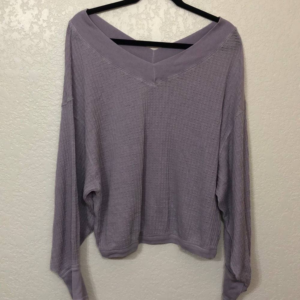 We The Free off shoulder lavender shirt. Size Small
